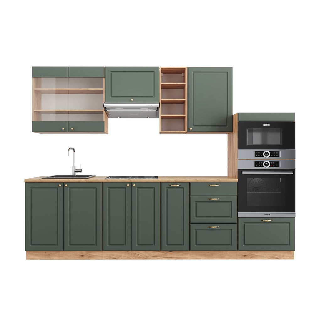 Vicco Cuisine Fame-Line, Chêne doré/anthracite, 355cm