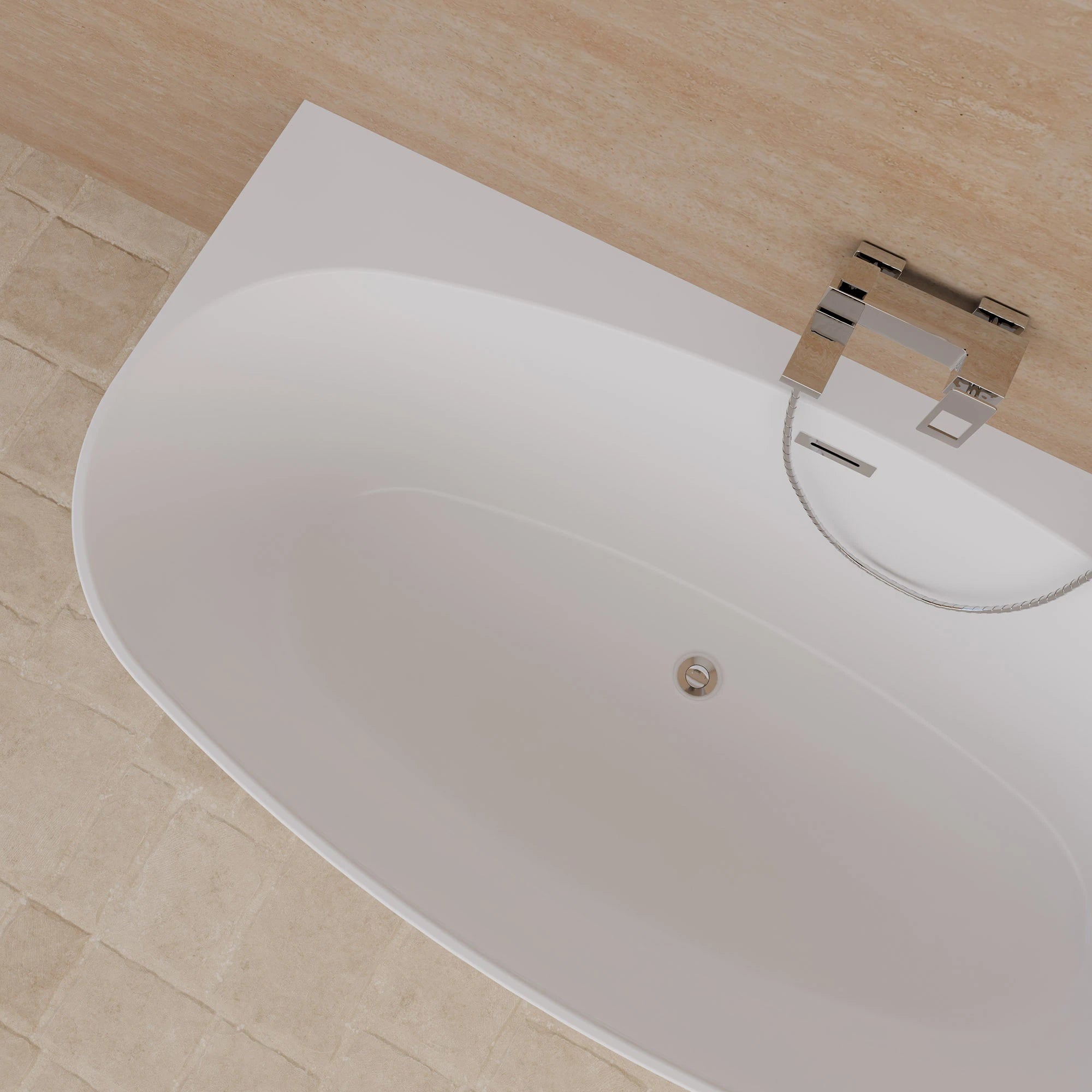 Baignoire Semi-îlot Murale Magic 170 Blanche 170 X88 X58 Cm, By Spalina - 7