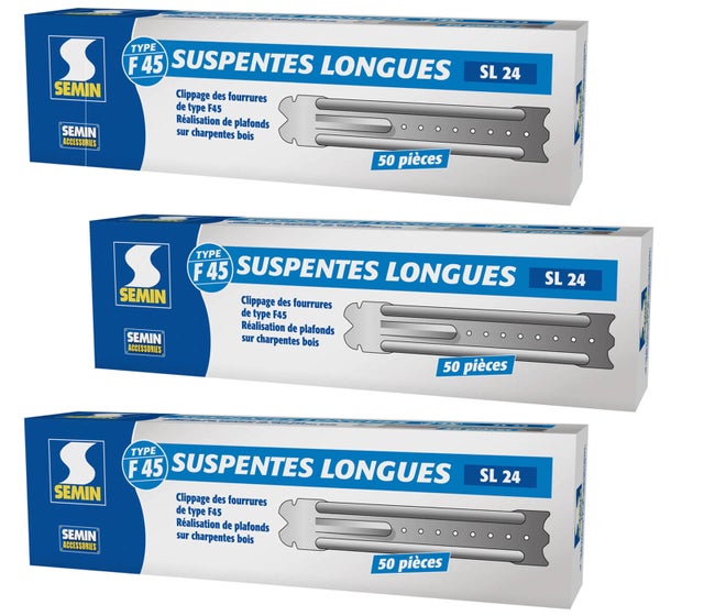 Suspentes Longues 240 mm F45 Semin, Boite de 50 (lot de 3)