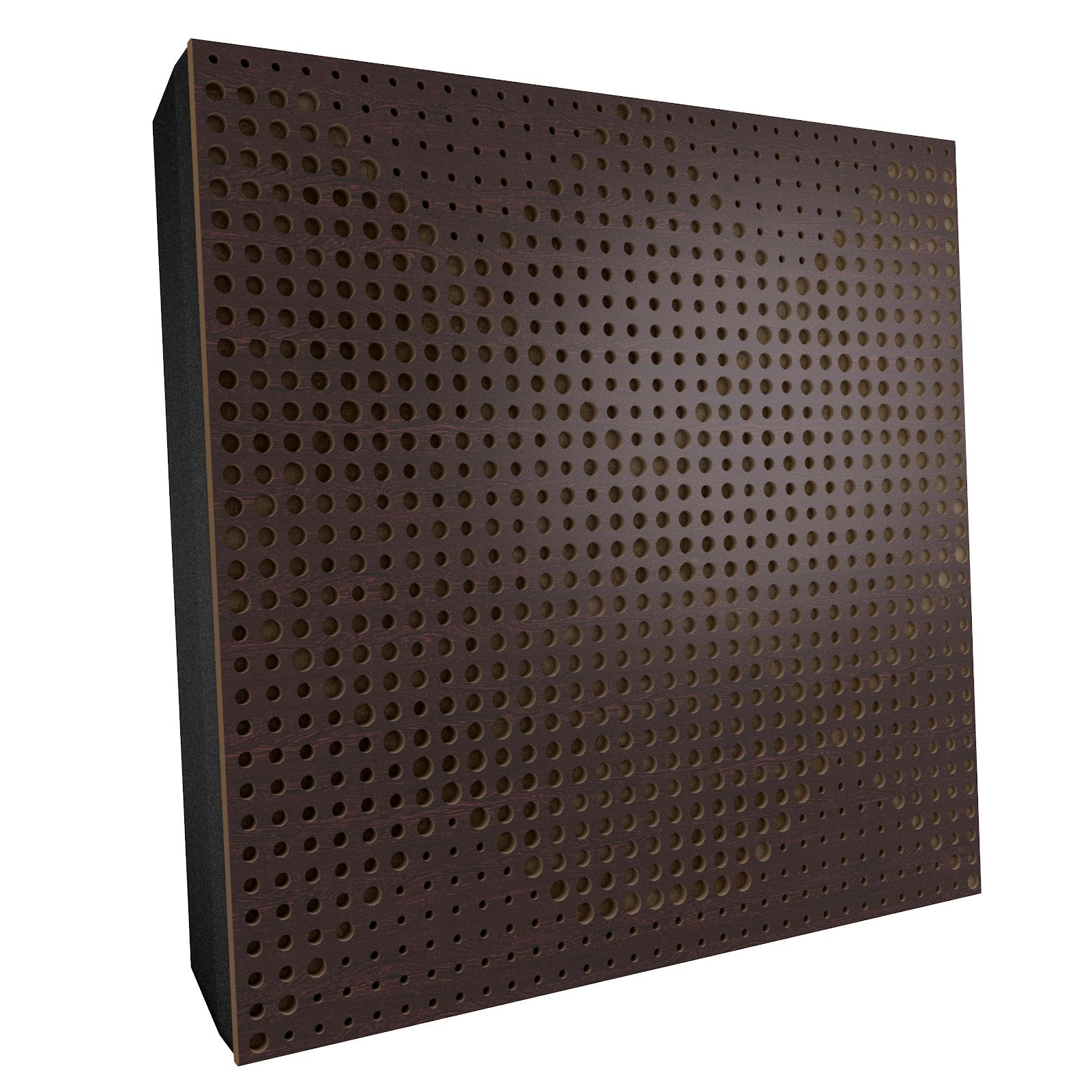 Lot de 2 Panneaux acoustiques WILDS-F décoratifs insonorisants 50x50x5 cm - MDF perforé laminé, tissu et mousse acoustique -Wengé+Beige - 2