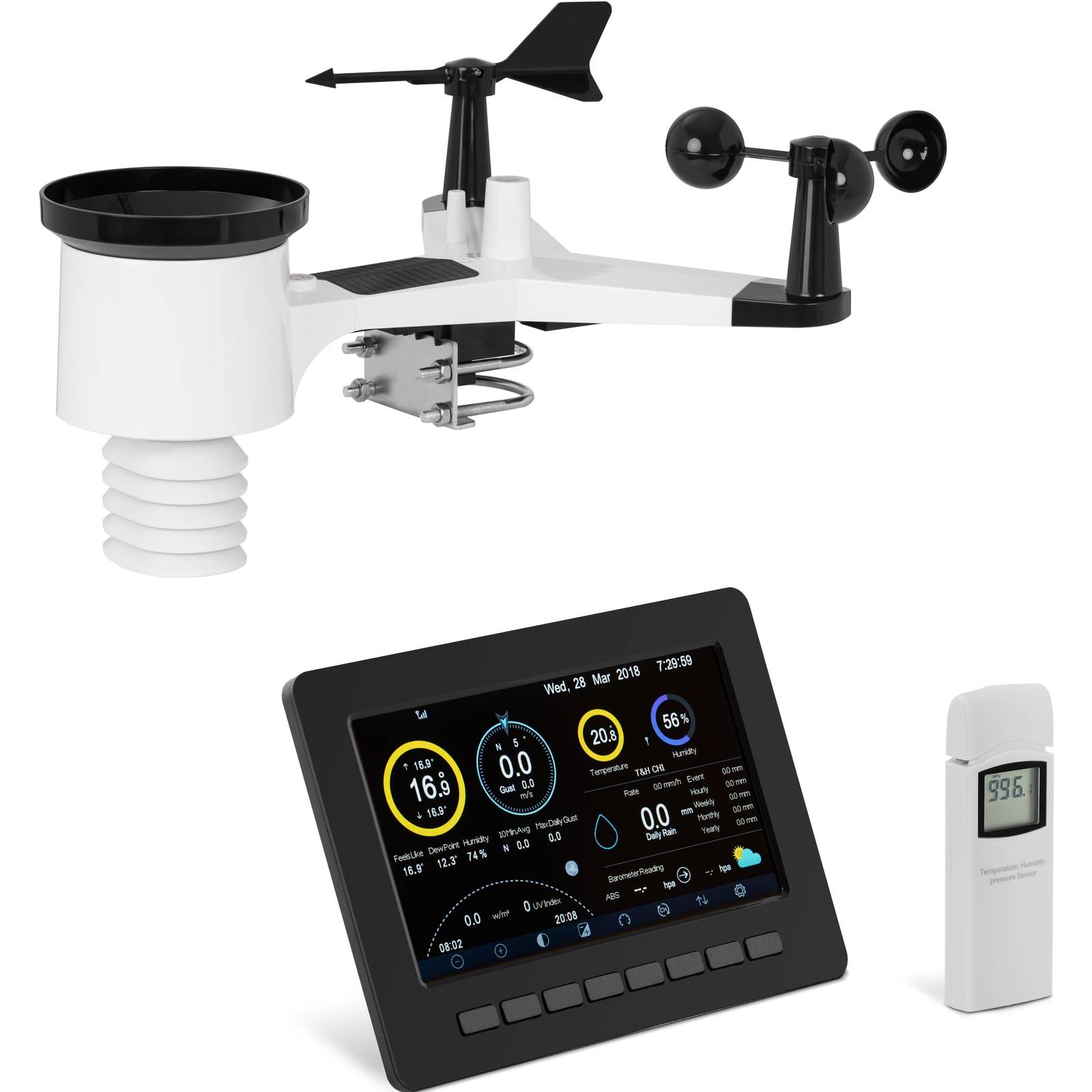 Technoline Stazione Meteo Smart Home, Mobile Alerts, Argento/Grigio, 8,2x2,3x15 cm, MA10430