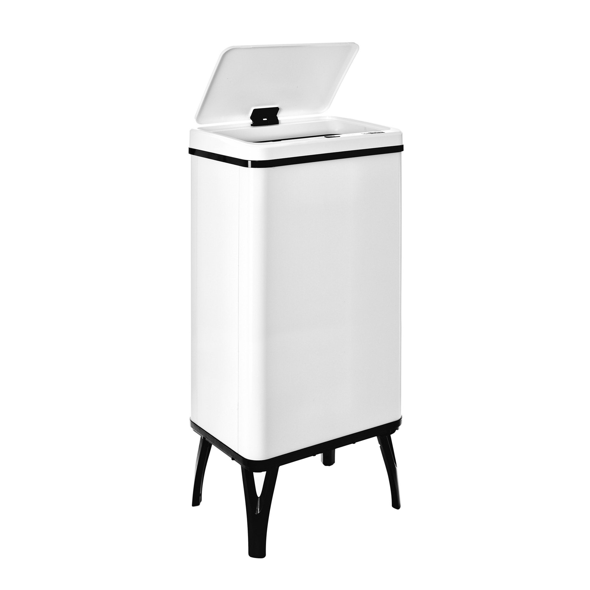 Cubo de Basura con patas WELLHOME 50L Blanco Tapa apertura automatica Leroy Merlin