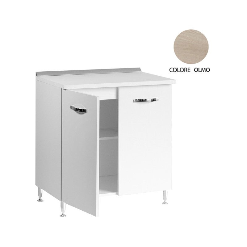 Base pour cuisine 2 portes orme en bois mélaminé Cm 80x50xH 85 - 2