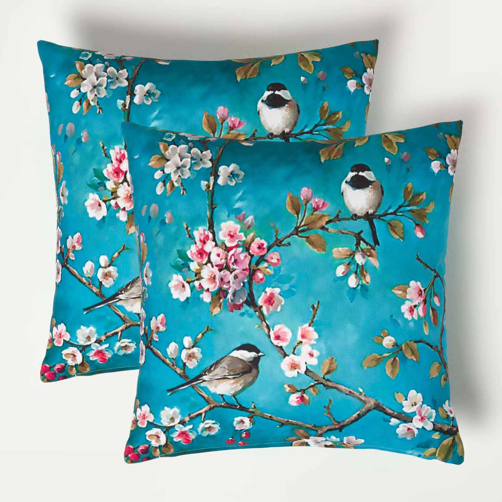 Coussin Décoratif PIP Studio, Motif Cage à Oiseaux Et Fleurs Japonisantes, 50x50cm