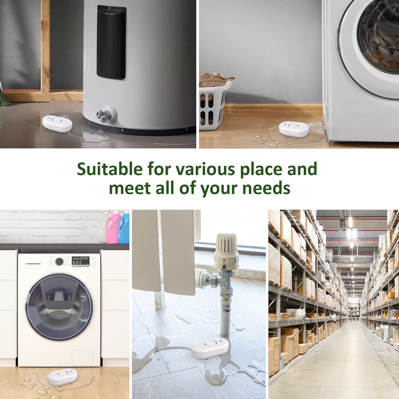 LEDANDER Allarme perdite d'acqua Wi-Fi, rilevamento perdite tramite app intelligente, rilevamento trabocco lavello, versione app - 7