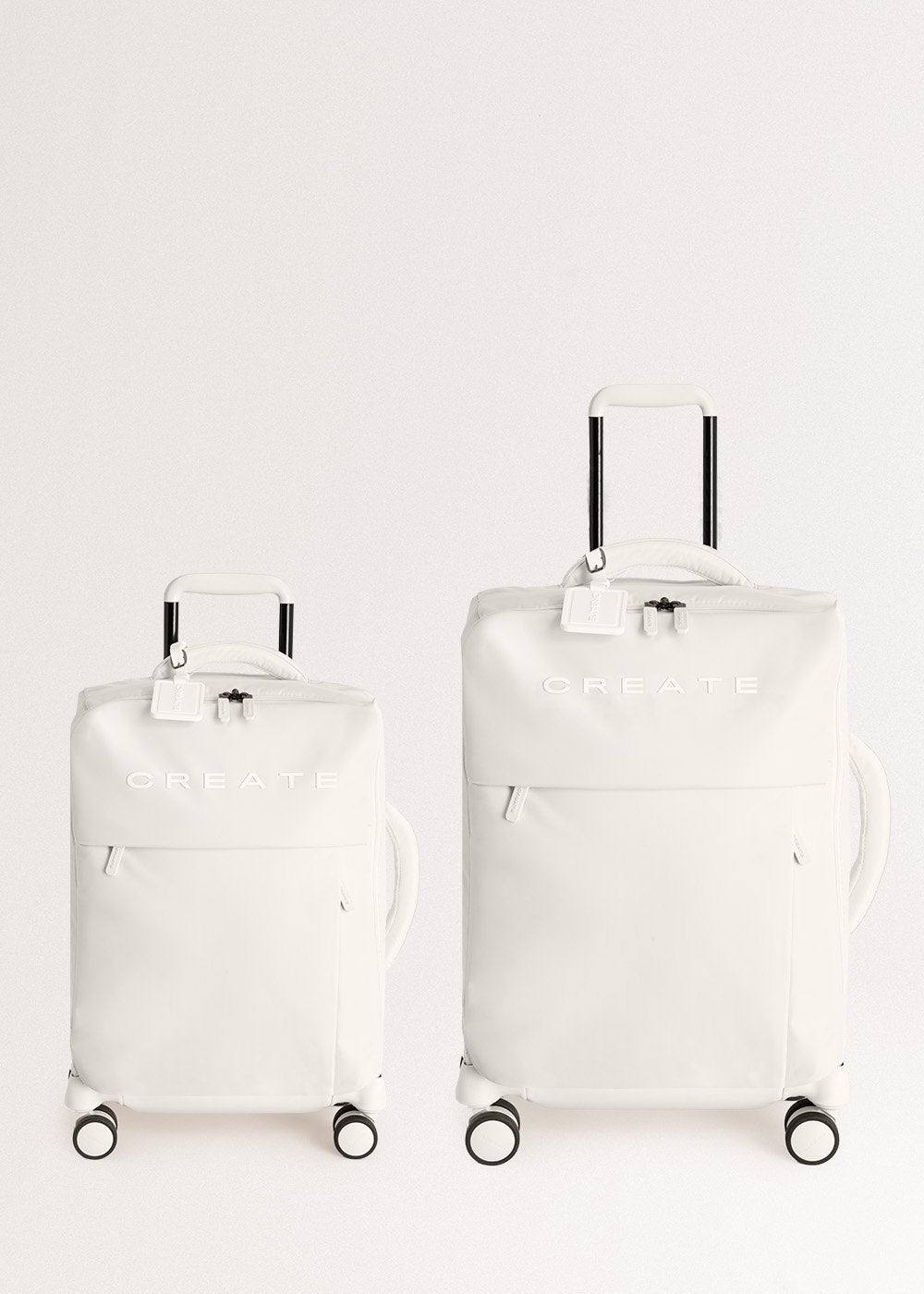 CREATE - LUGGAGE STUDIO SOFT - Miękka walizka z poliestru z zamkiem TSA i wielokierunkowymi kółkami - Blanc cassé