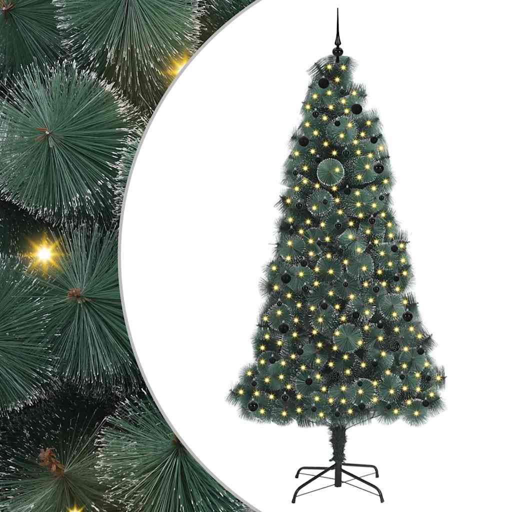 Sztuczna Choinka z Oświetleniem i Zestawem Bombek 240 cm