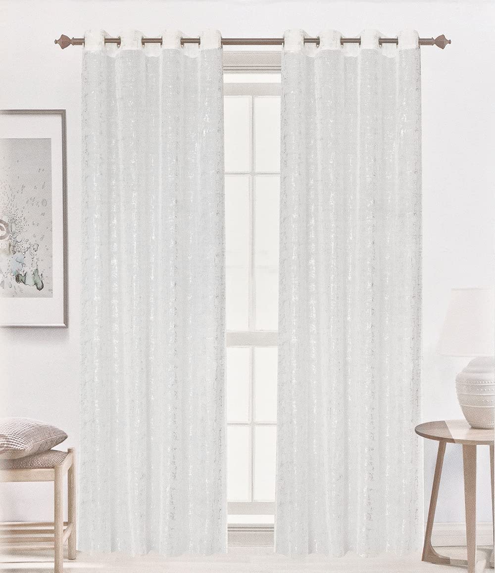 Tenda A Pannello Per Finestra O Balcone Linea Oro, Modello Seren, Grigio, Cm 140x280, Con Occhielli, Trasparente - 2