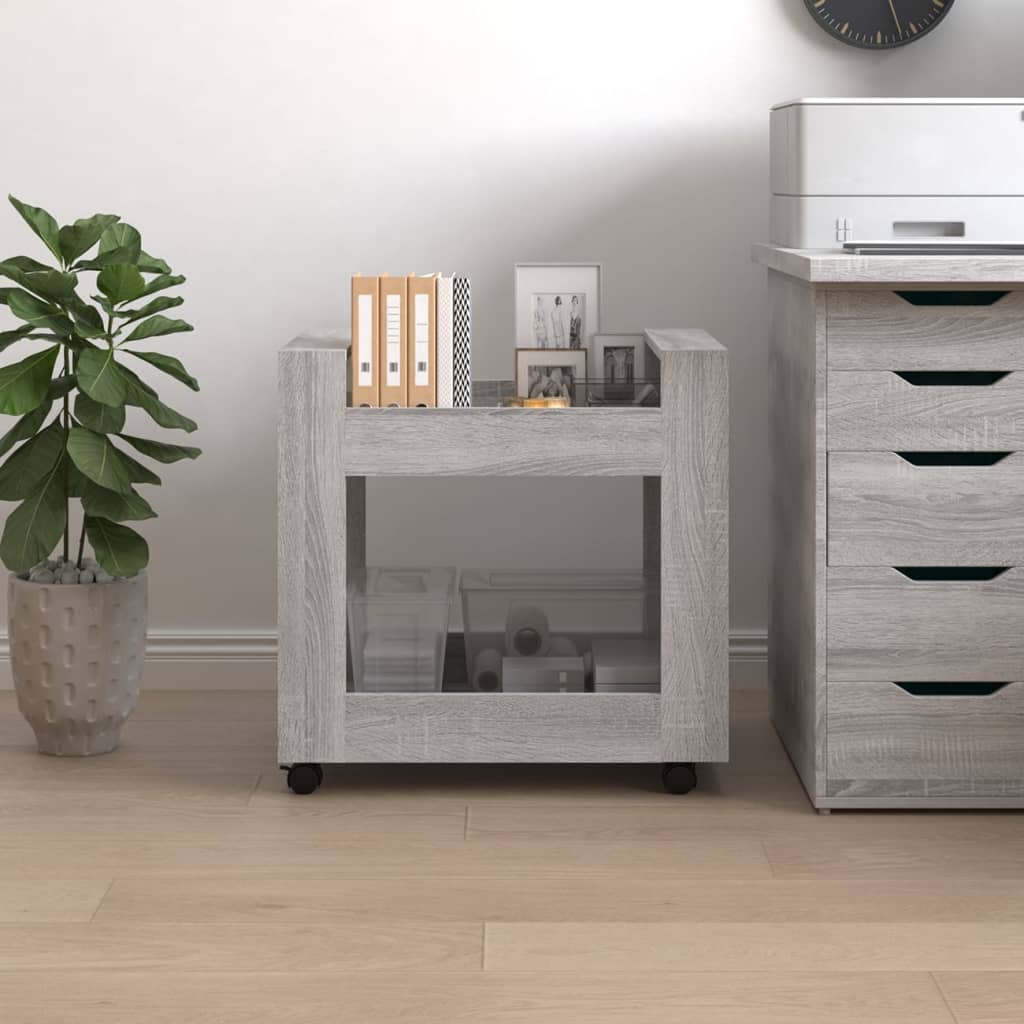 Maison Exclusive - Chariot de bureau Sonoma gris 60x45x60 cm Bois d'ingénierie - 4