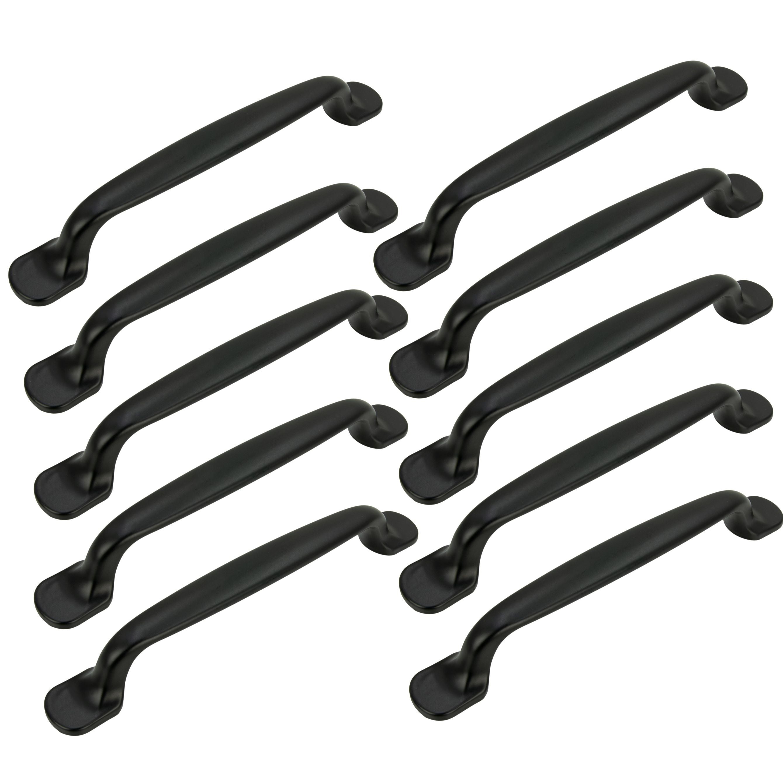 10 x Uchwyt meblowy czarny 128 mm metalowy