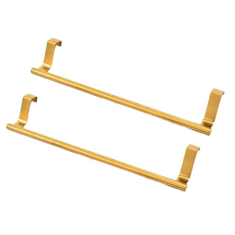 Wieszak na ręczniki nad drzwi, bez konieczności wiercenia, do kuchni, łazienki i szafy, 36 cm, 2 sztuki (złoty)