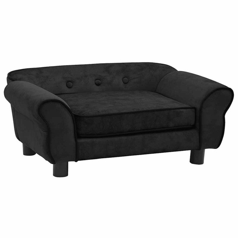 Sofa dla psa, czarna, 72x45x30 cm, pluszowa vidaXL