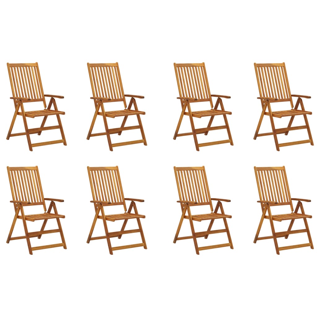 Chaises pliables de jardin avec coussins 8 pcs Bois d'acacia 20 - 2
