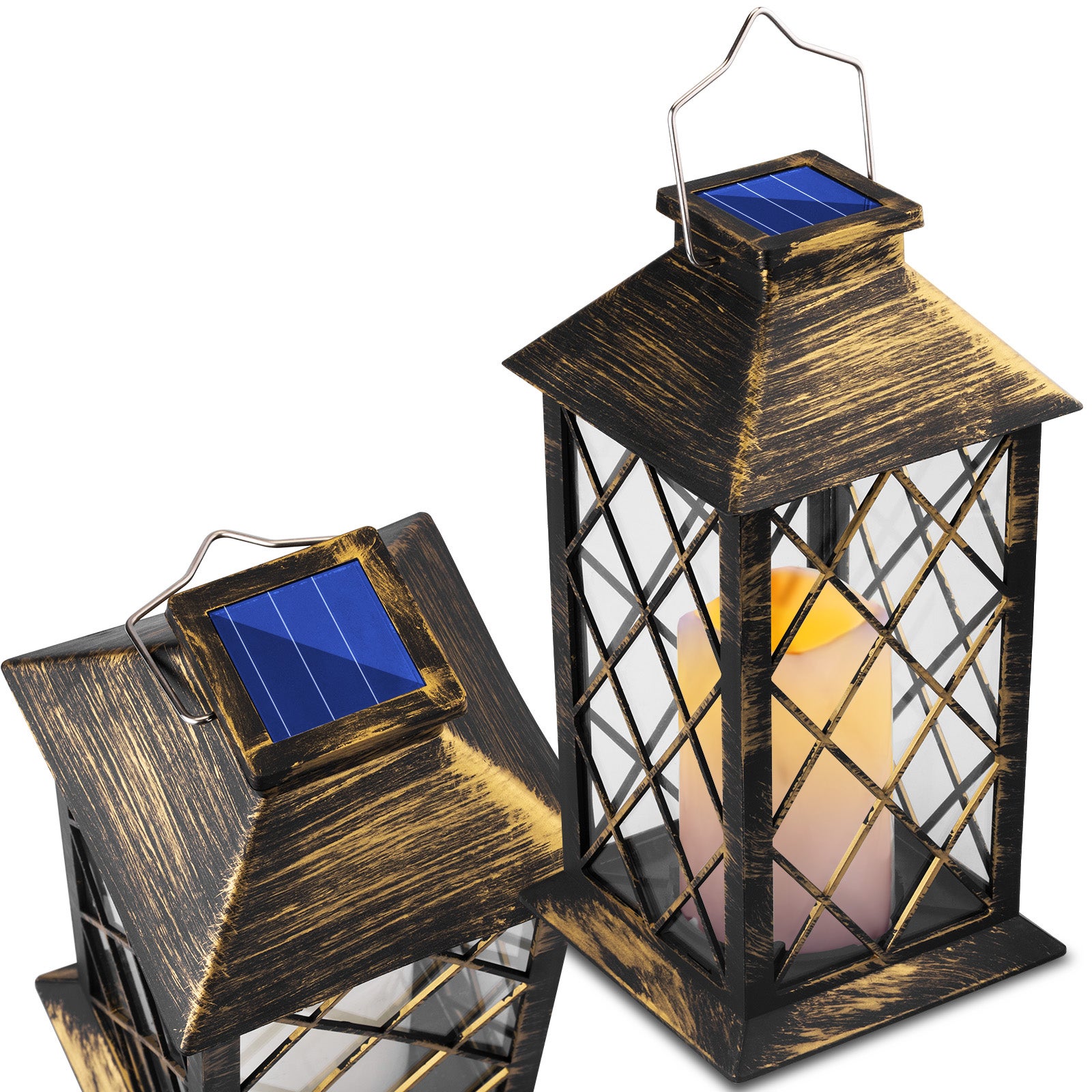 Lampa Solarna Lumiled Ogrodowa LED Stojąca Latarnia IP44 Wisząca Patyna Latarenka 1 szt.