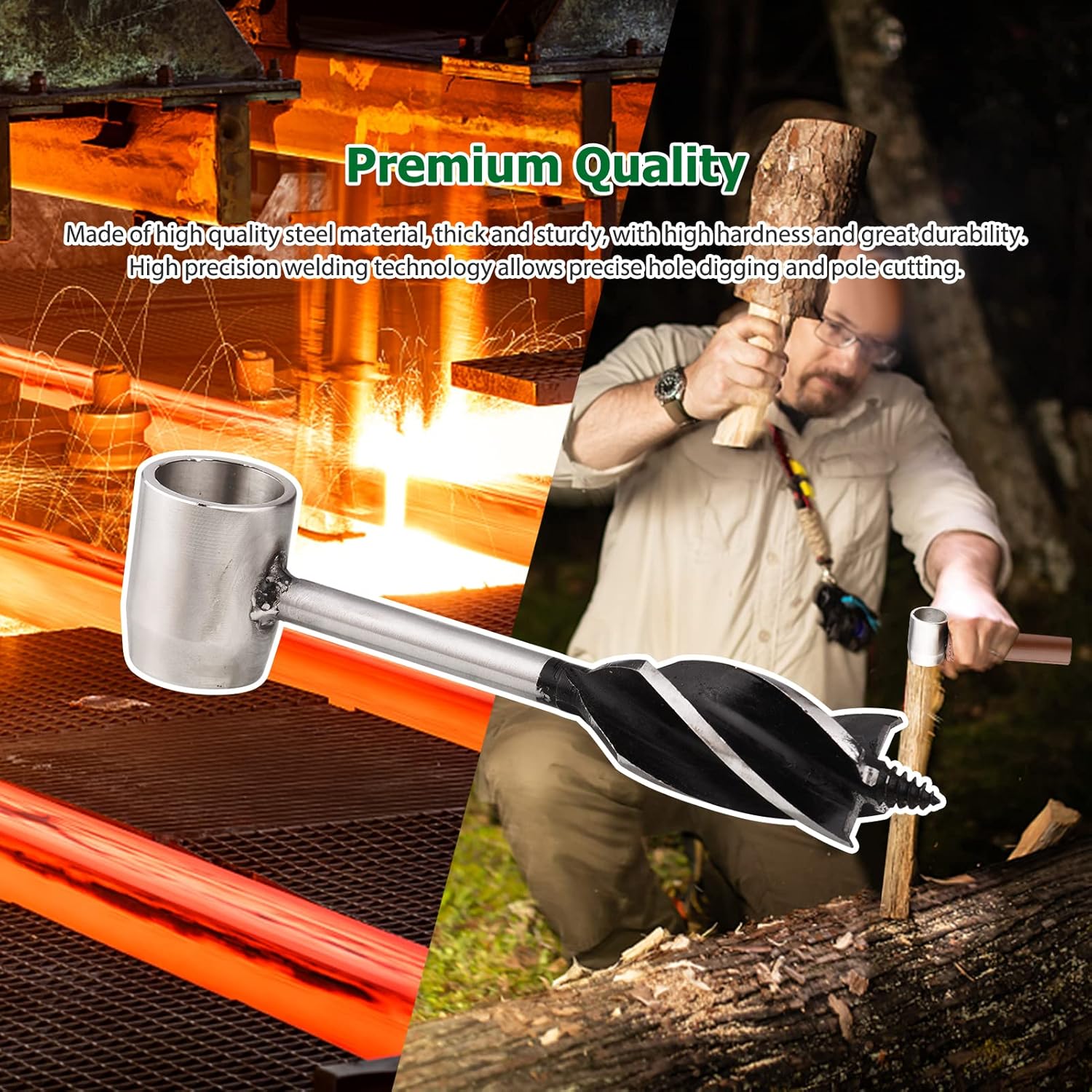 Jeu De Visseuses à Bois Manuelles Portable, Avec étui Cuir, Pour Camping Outdoor
