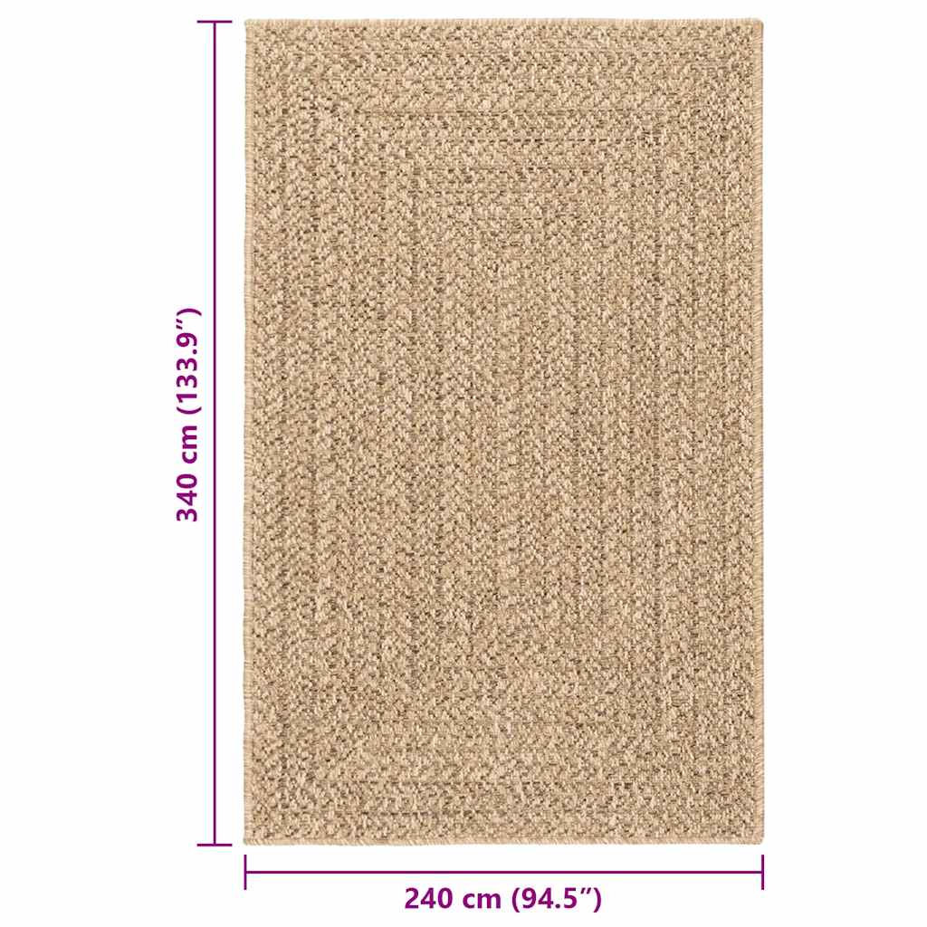 Tapis ZIZUR 240x340 cm aspect de jute intérieur et extérieur vidaXL - 3