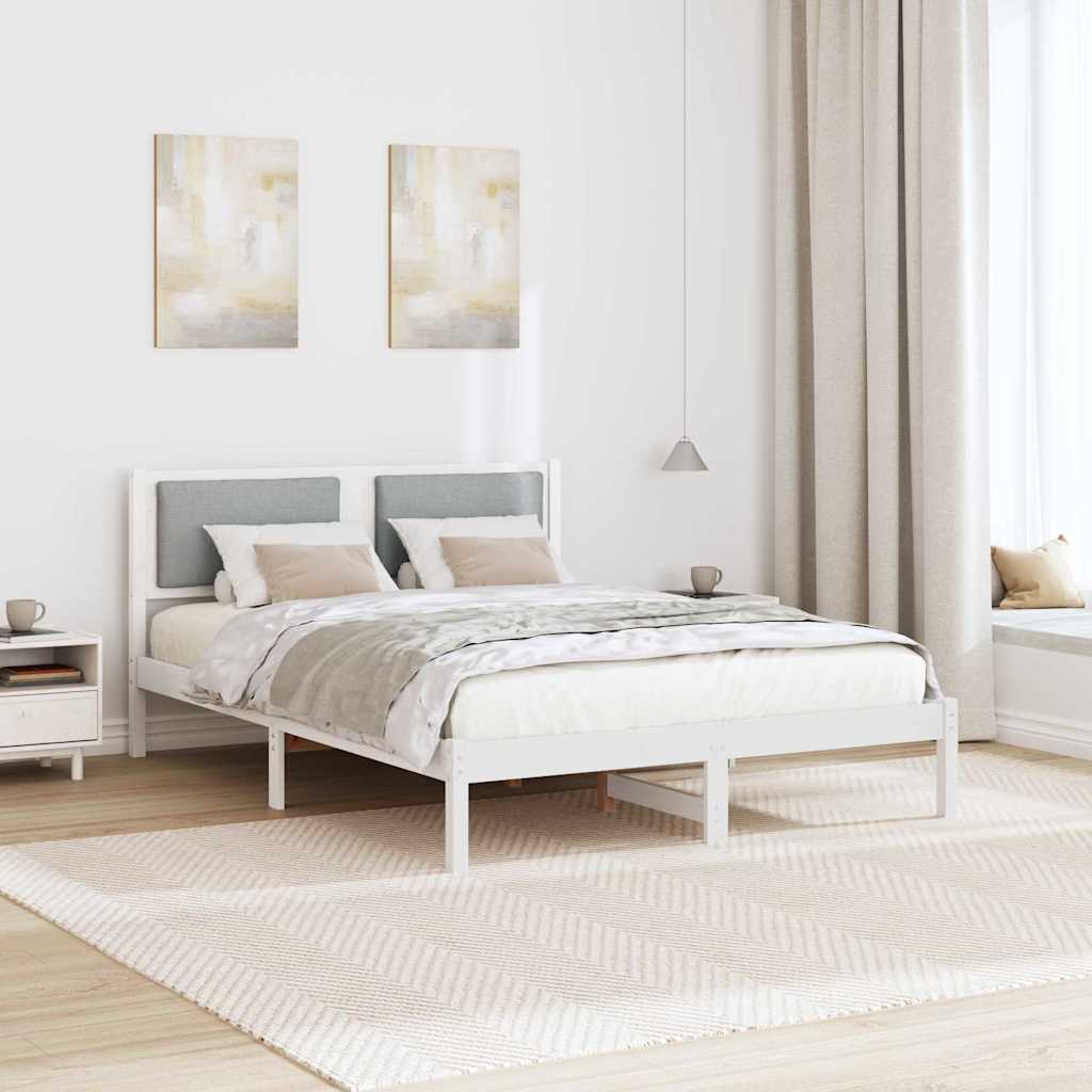 Cadre de lit gris clair 140 x 200 cm pin massif - 4