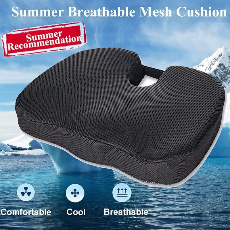 Coussin De Siège Ergonomique,Soulage Dos Et Coccyx, Coussin Orthopédique de Mousse de Siege pour Siège Bureau Voiture Fauteuil Roulant - 2