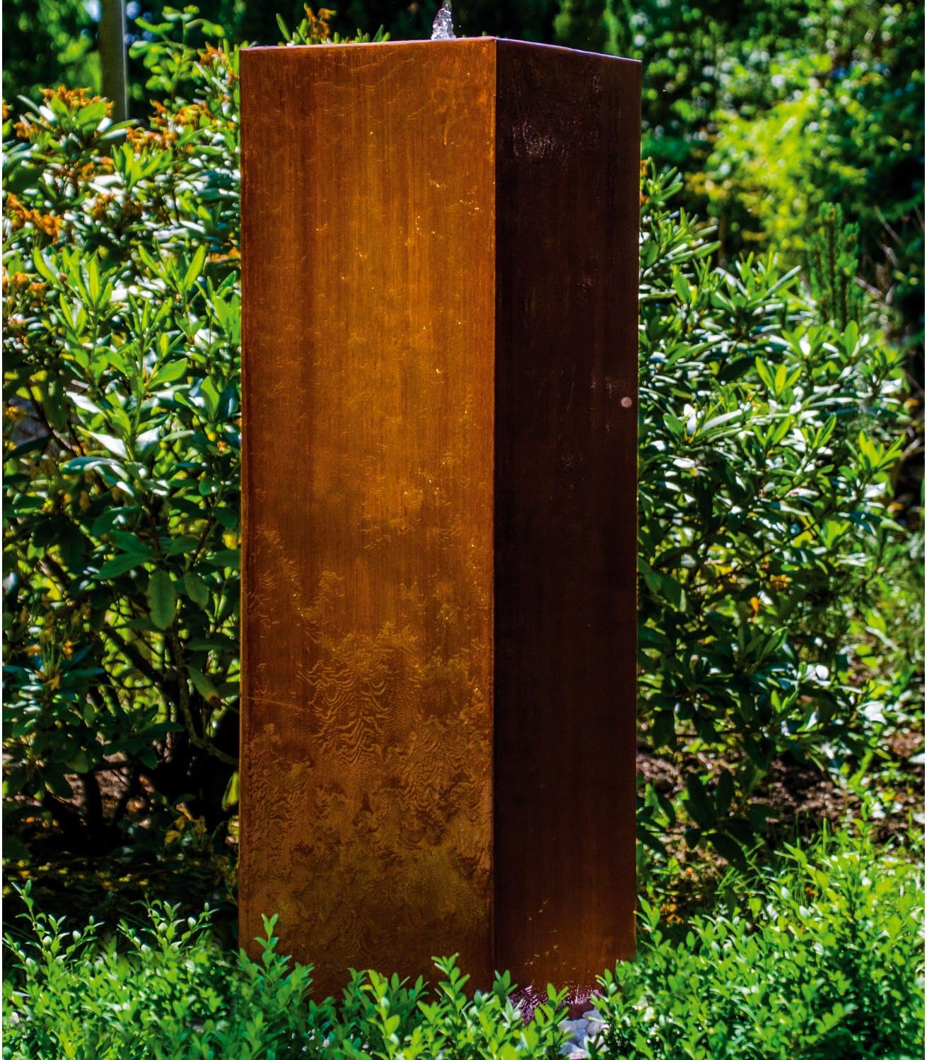 Fontanna ogrodowa KÖHKO® "Peru" wysokość 119 cm Fontanna ogrodowa 31006 wykonana ze stali Corten z oświetleniem LED