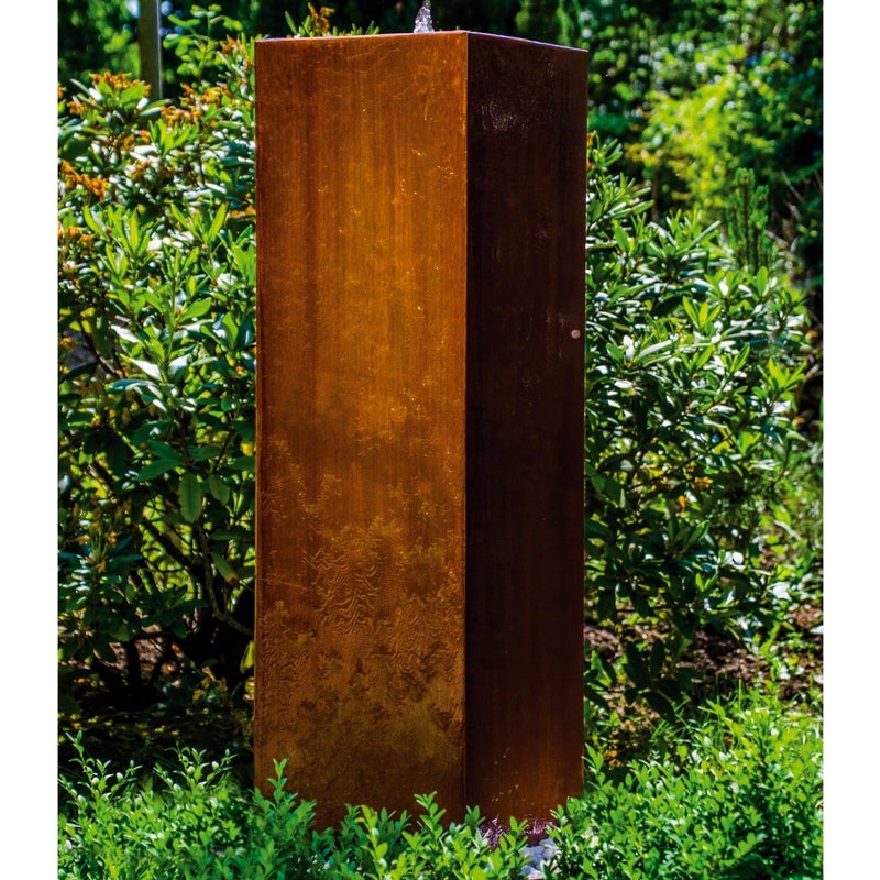 Fontanna ogrodowa KÖHKO® "Peru" wysokość 119 cm Fontanna ogrodowa 31006 wykonana ze stali Corten z oświetleniem LED