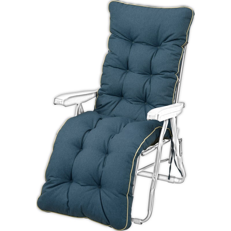 Poduszka na leżak z podnóżkiem AMPO wodoodporna ciemny niebieski 1 szt.