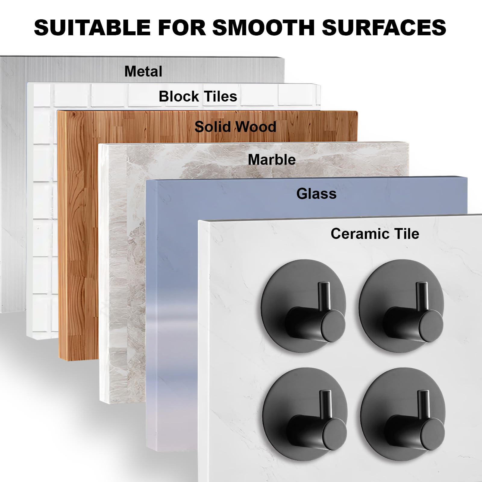 4 ganci in acciaio inossidabile, ganci adesivi resistenti senza foratura, ganci per abiti da bagno, ganci per riporre gli oggetti in cucina - 7