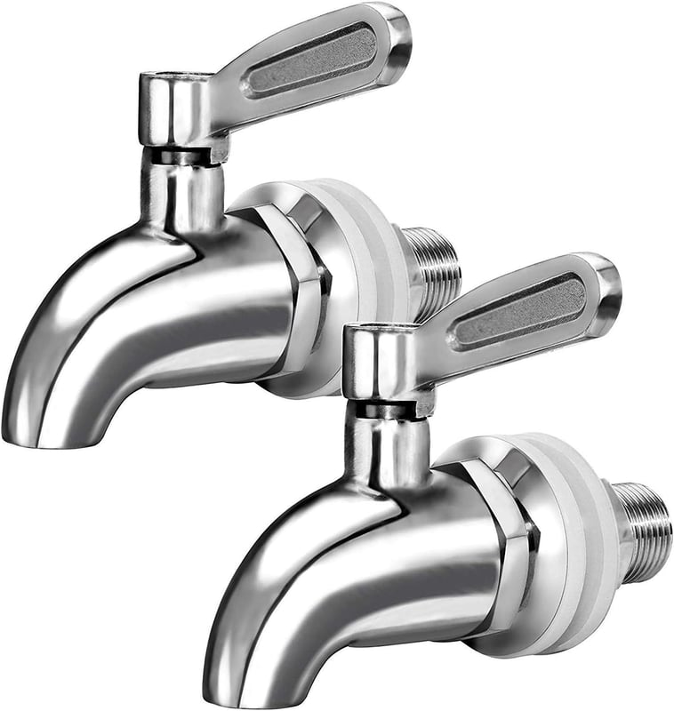 Zapasowy kran do dystrybutora napojów, stal nierdzewna, otwór 16 mm (5/8"), opakowanie 2 szt.