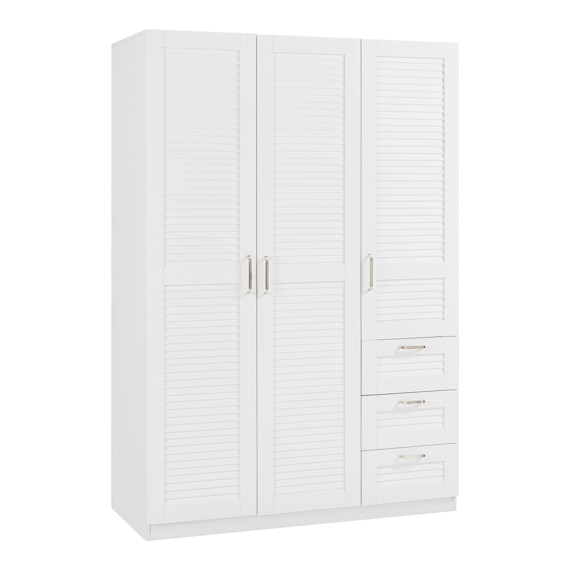 Armoire de chambre Finning 4 étagères 3 tiroirs MDF 176 x 120 x 52 cm blanc [en.casa] - 3