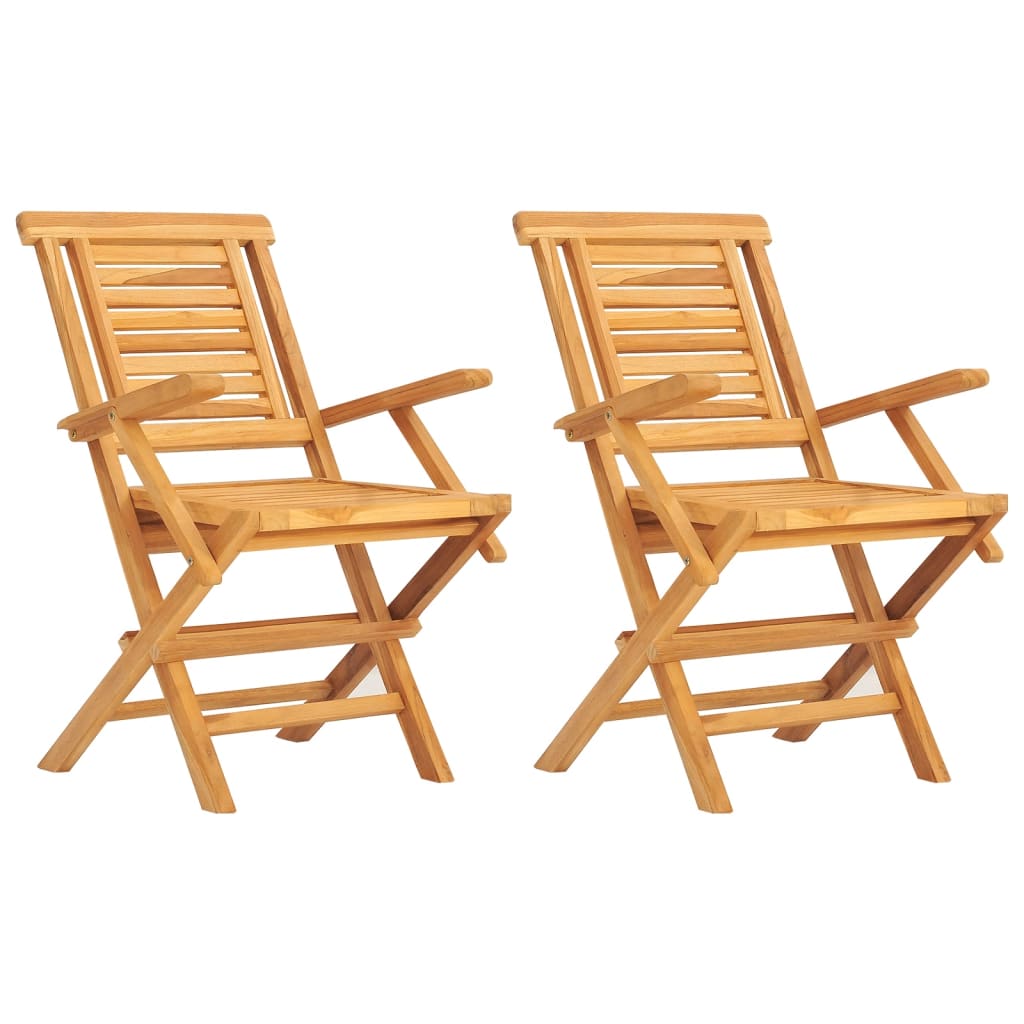 Chaises de jardin pliantes 2 pcs 56x63x90 cm bois massif teck | Leroy ...