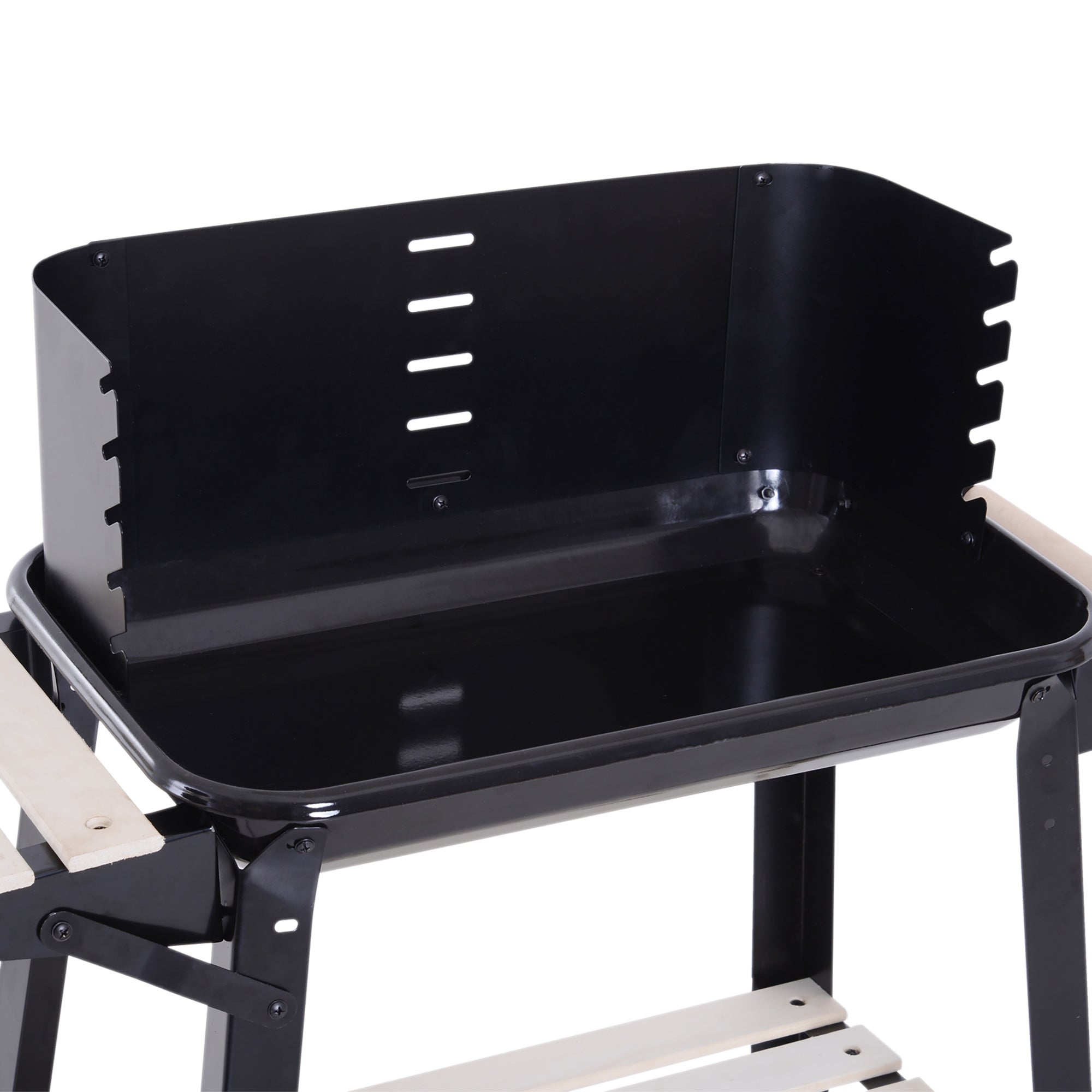 Barbecue a Carvão Outsunny Preto Metal e Porcelana 83x45x87cm - 4