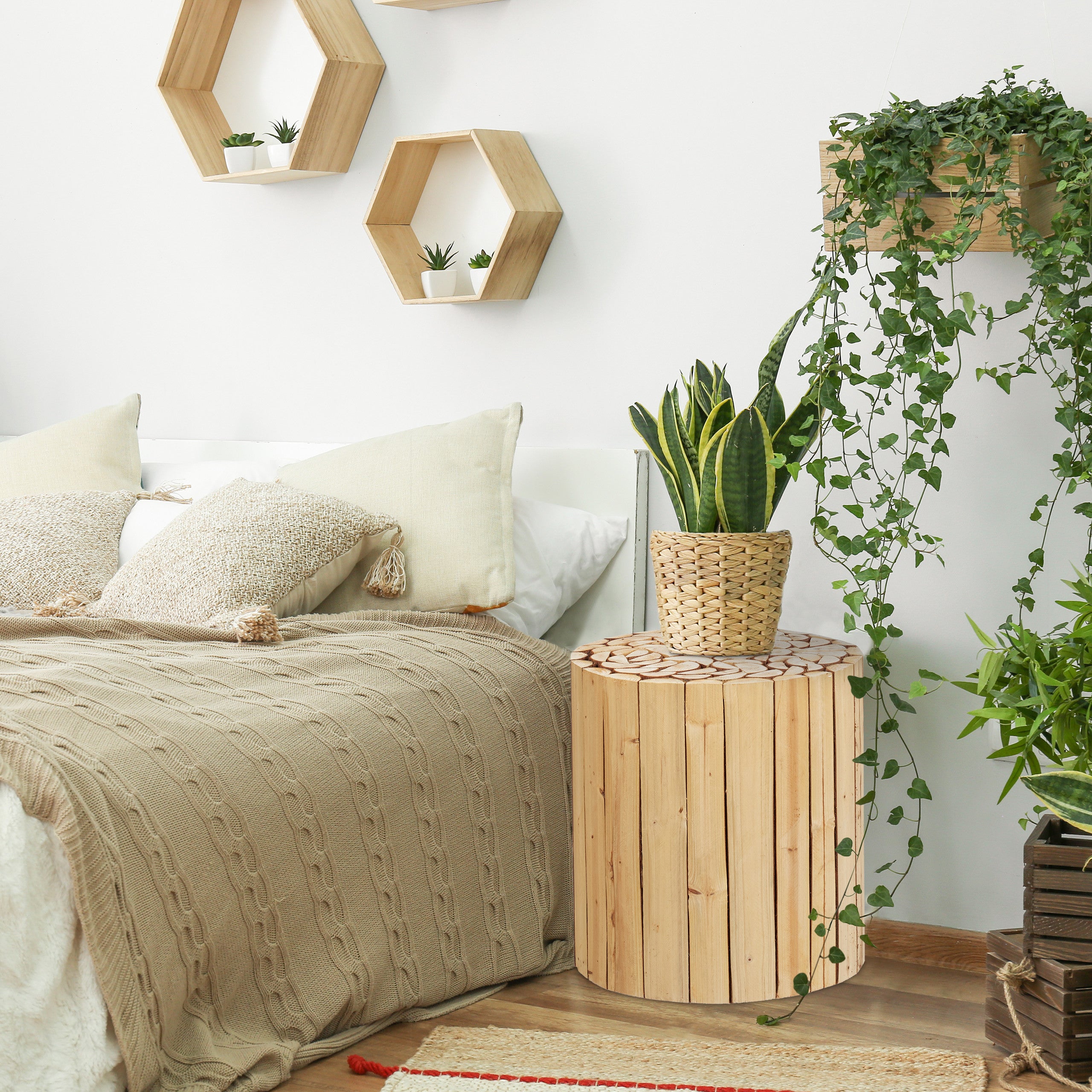 YQYAZL Supporto per piante da interno, moderno sgabello in legno per piante, supporto per piante di metà secolo, per vasi da fiori interni, soggiorno, camera da letto e cucina