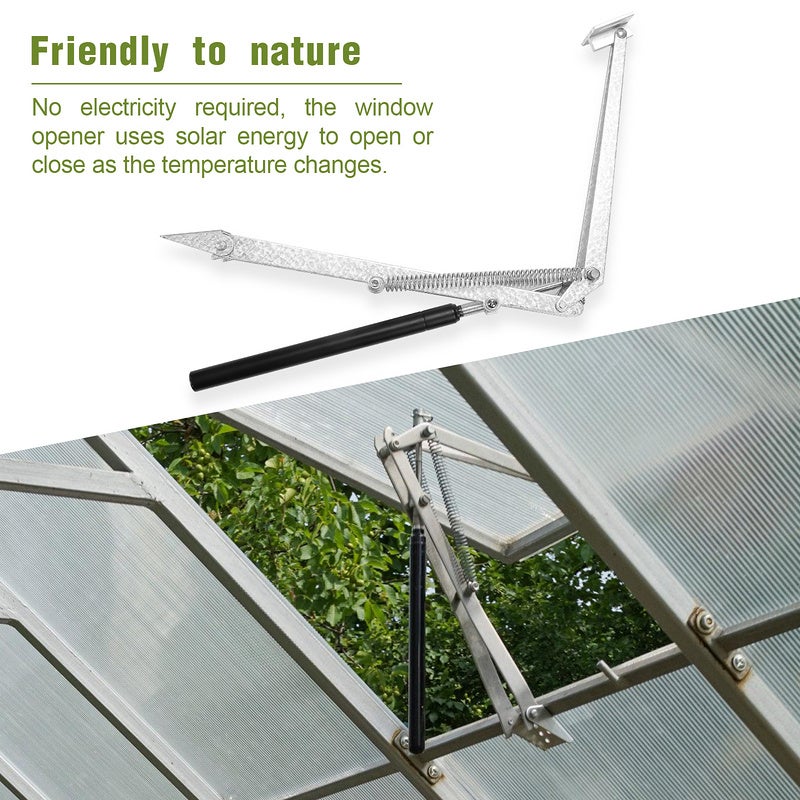 Kit d'ouverture automatique de fenêtre de serre,cylindre de remplacement sensible à la chaleur solaire, ouvre-évent de toit, double ressort - 7