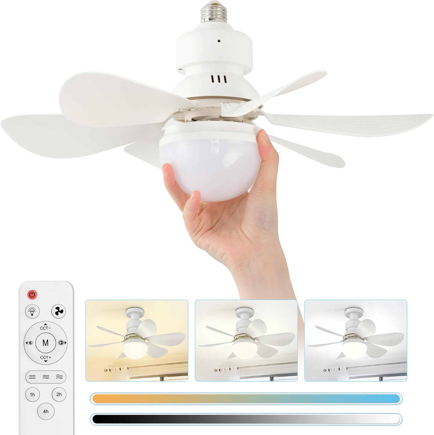 Ventilatore Da Soffitto Senza Luce IBalody 25 Pollici - Telecomando, 6 Velocità, Silenzioso, Per Stanze Piccole