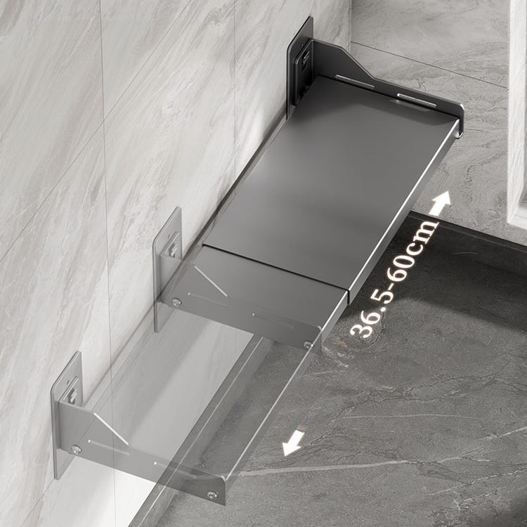 Estante extensible para microondas de cocina, para montaje en pared, sin necesidad de taladrar, 36,5-60 × 34 × 15,7 cm, gris - 2