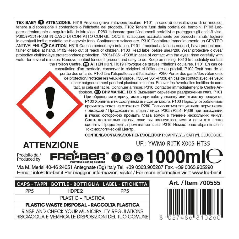 Tex Baby 1 L di Fra-Ber Detersivo e Ammorbidente per Bimbi e Pelli Sensibili - 2