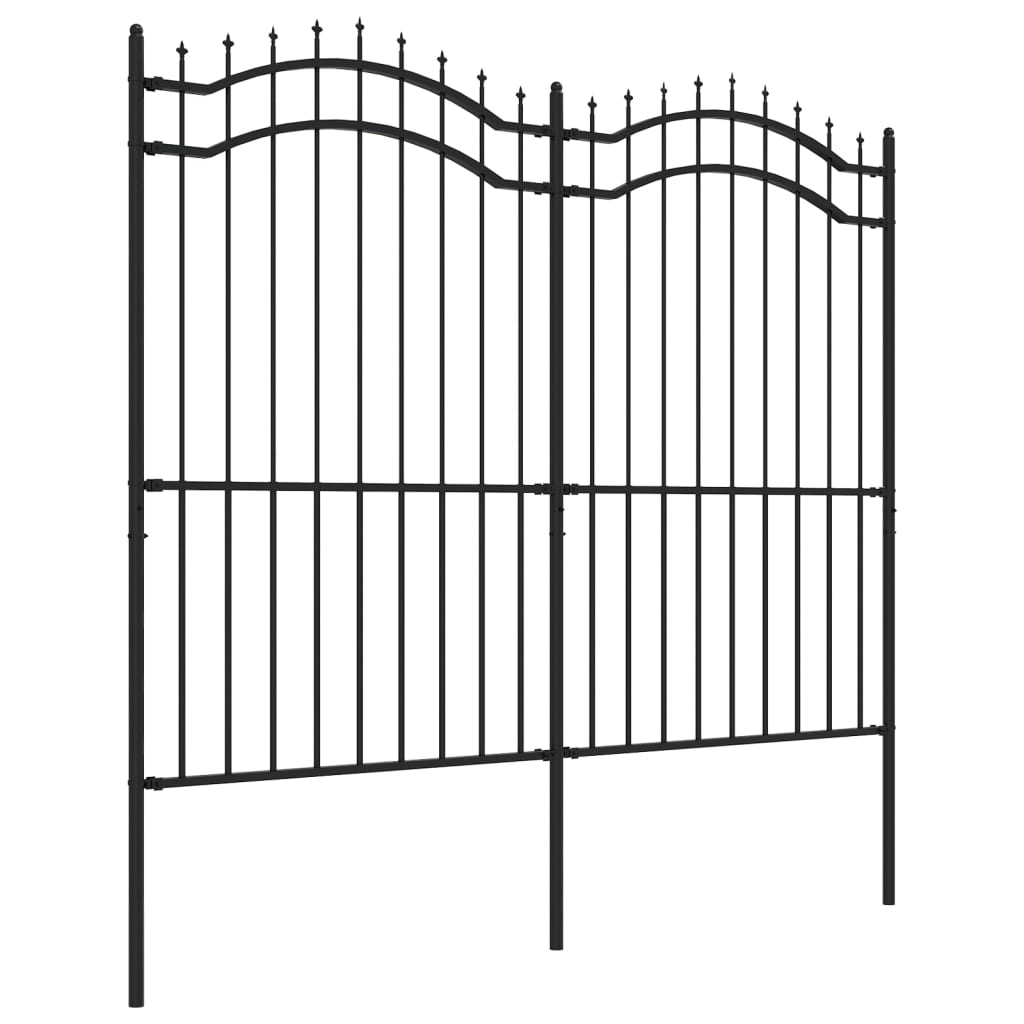 vidaXL Clôture de jardin Woerden avec pointe en forme de lance, noire, 240 x 175 cm, acier - 3