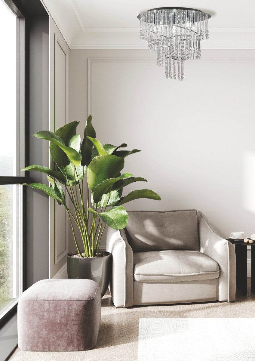 Lampa wisząca Terre chromowana przezroczysty 6xG9x25W kryształowy wym: 38 x 45 x 45 cm kryształ Zuma Line - 2