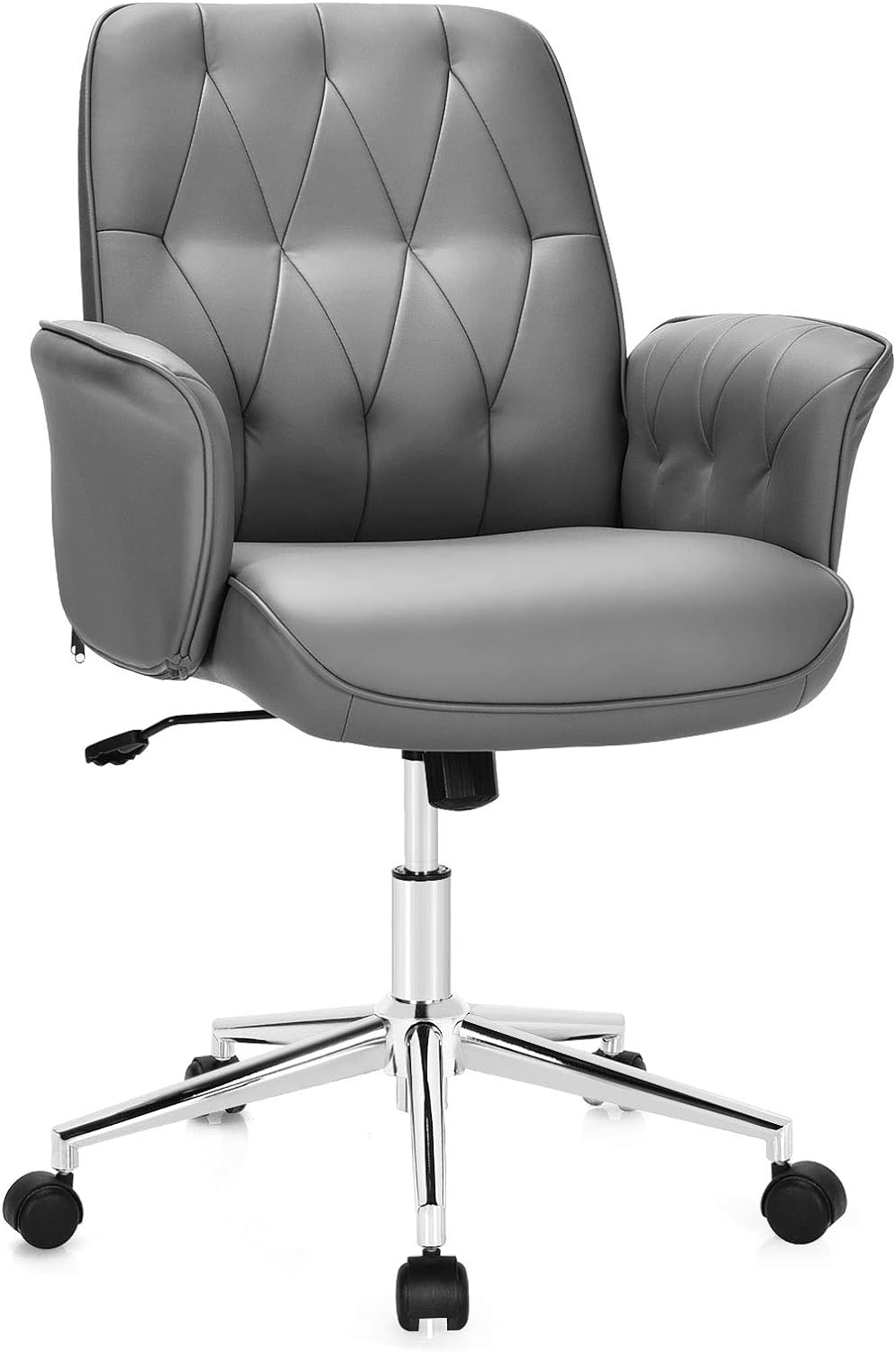 Sedia da Ufficio, Sedia Ergonomica per Computer a Schienale Medio, Sedia Girevole Regolabile in Altezza con Sedile Extra Largo, Funzione Dondolo, | Leroy Merlin