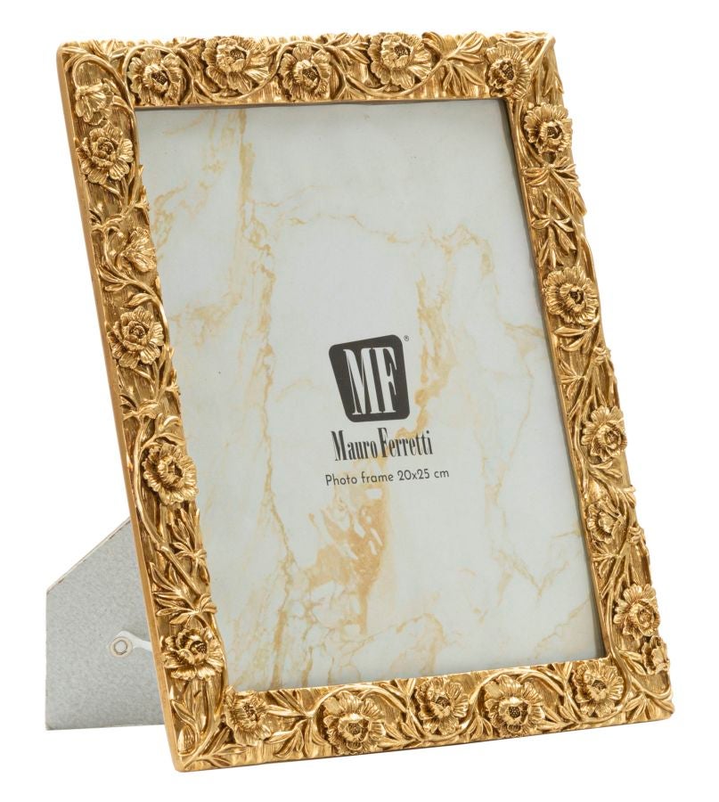Ramka na zdjęcia Mauro-Ferretti elegancka złota kwiatowa ramka samonośna 20x25 cm
