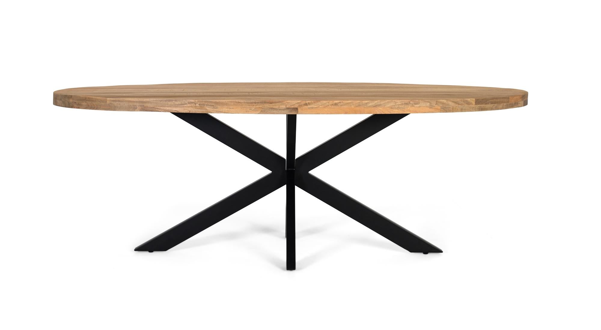 Stół jadalny z owalnym blatem z litego drewna mango 200 cm