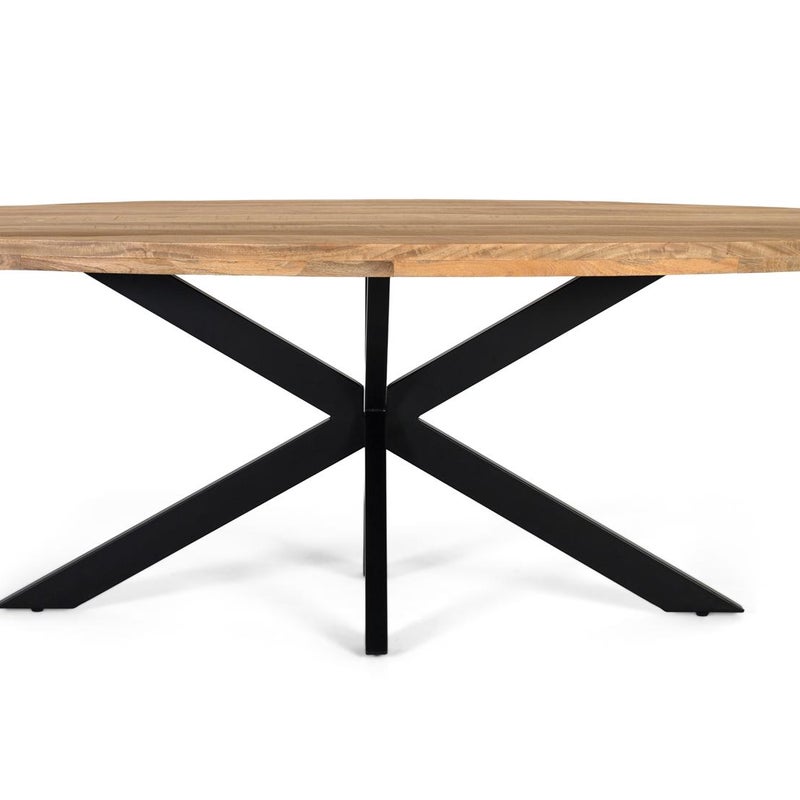 Stół jadalny z owalnym blatem z litego drewna mango 200 cm