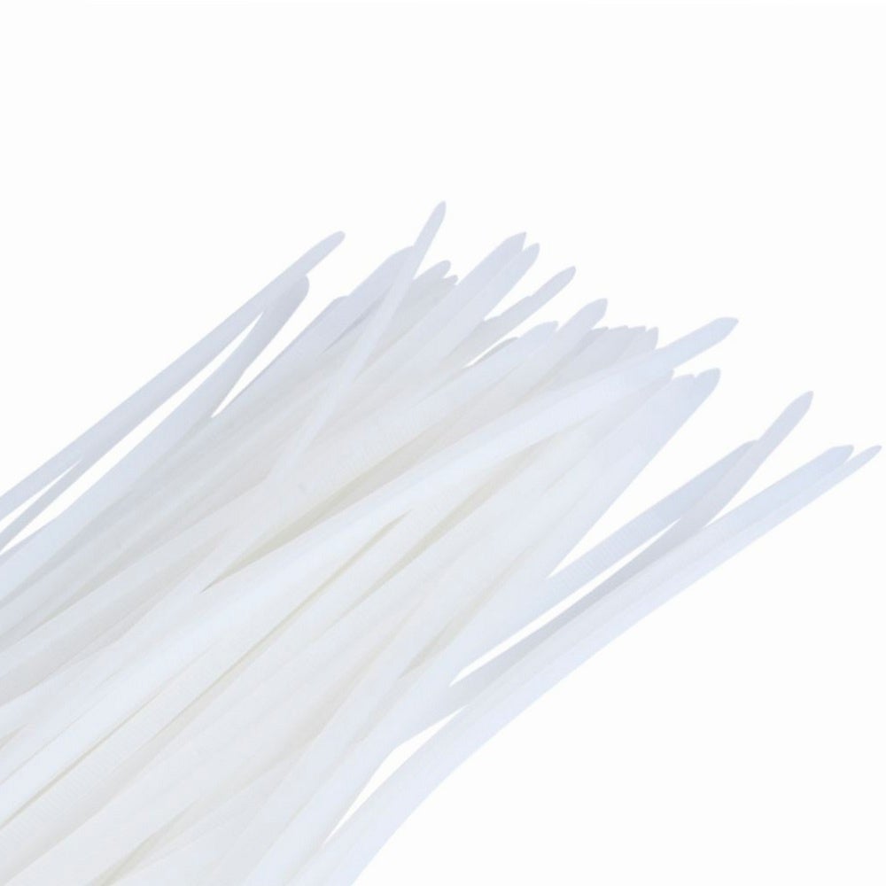 Collier rapide blanc lot de 100 colliers 300 x 4,8 mm - 6