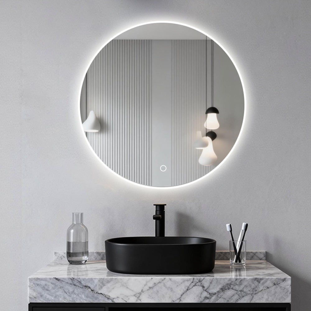 Miroir Rond LED pour Salle de Bain - Éclairage Intégré, Anti-buée et ...