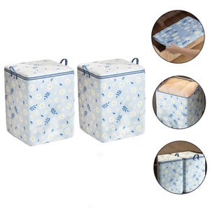 Household Essentials Lot De 6 Bacs De Rangement En Tissu Avec Poignée - Bleu Clair 28x28x28 Cm