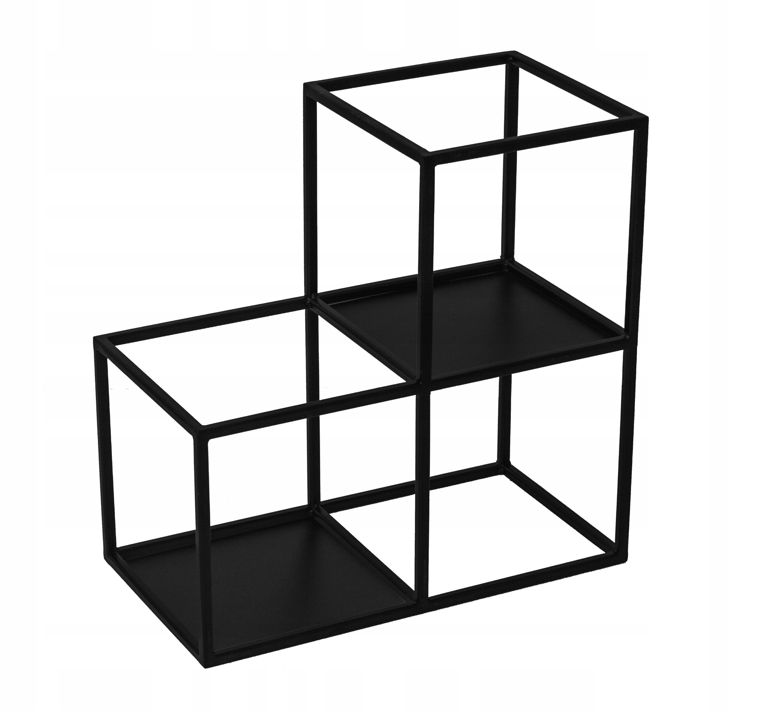 KWIETNIK METALOWY STOJĄCY REGAŁ PÓŁKA CZARNY NA KWIATY ROŚLINY OZDOBY LOFT