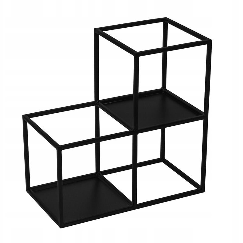 KWIETNIK METALOWY STOJĄCY REGAŁ PÓŁKA CZARNY NA KWIATY ROŚLINY OZDOBY LOFT