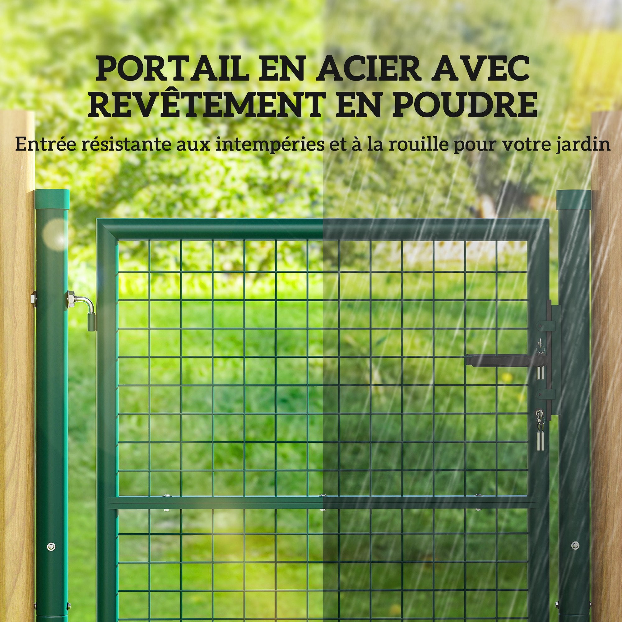 Portillon de jardin Acier Outsunny - 4