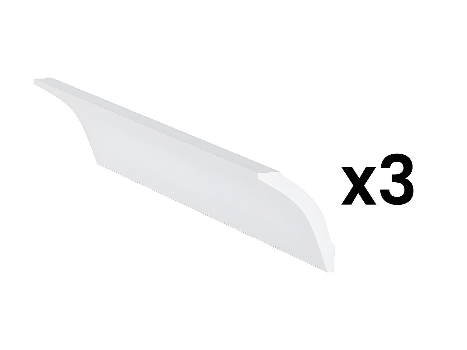 Lot de 3 corniches plafond en polystyrène L290 x l1.4 x H5 cm blanc - RENODA - 2