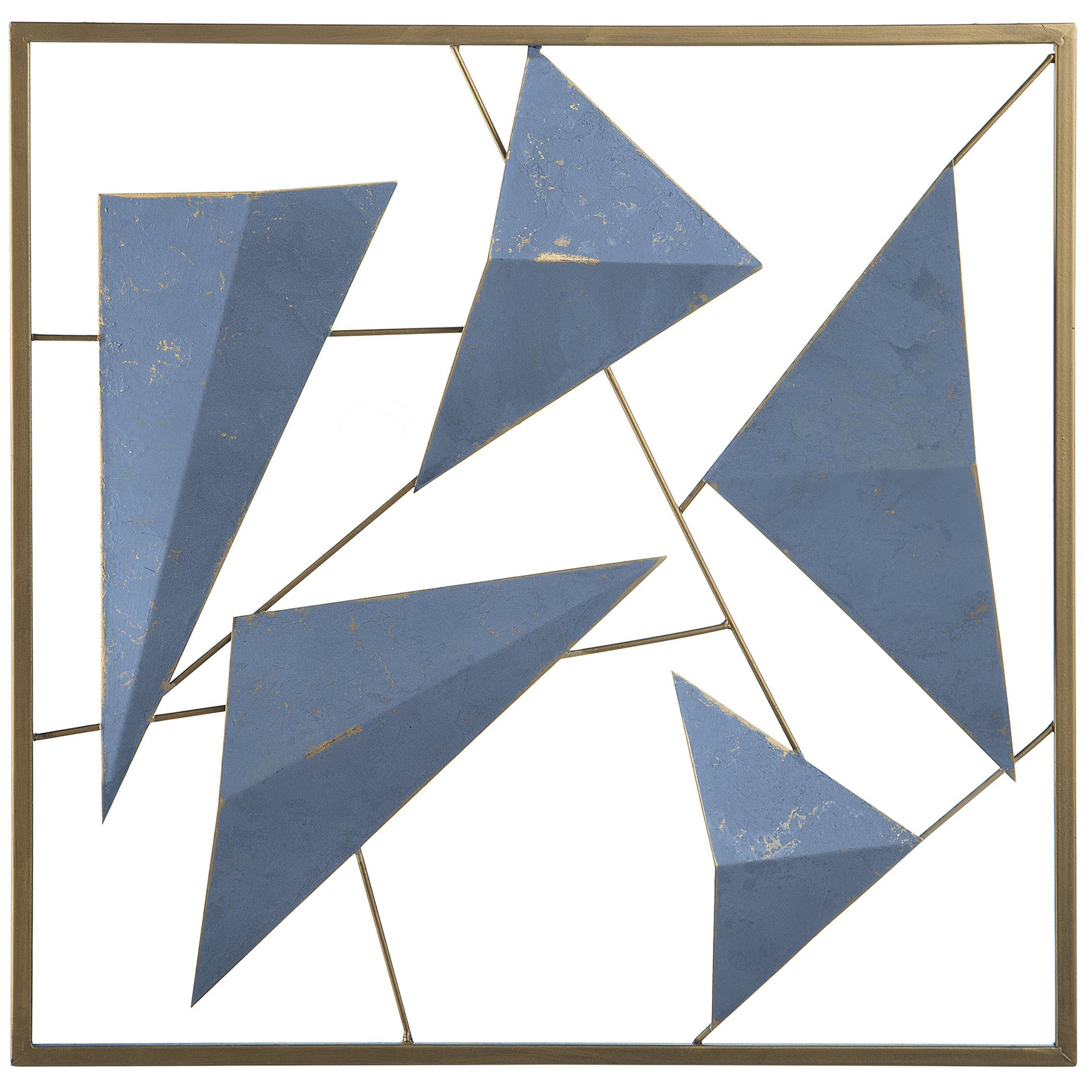 Beliani decoración de pared zinc metal 50 cm azul