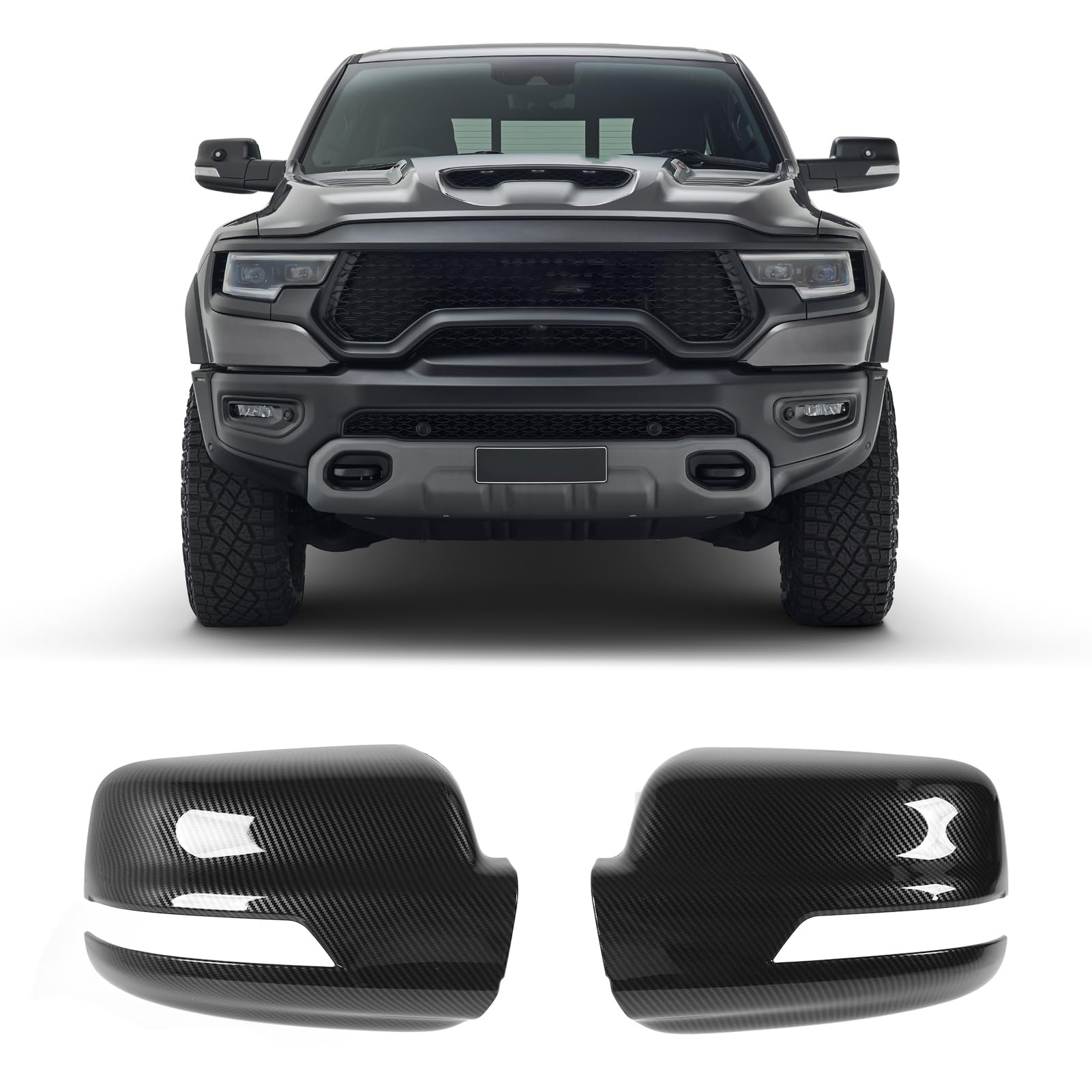 pezzi Tappi per specchietto retrovisore laterale ABS Tappo di copertura per specchietto retrovisore in fibra di carbonio per 1500 2023 - 4